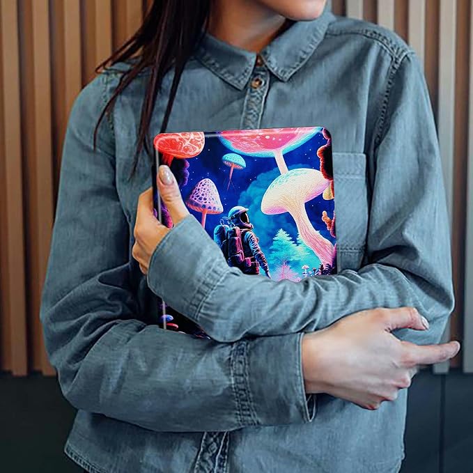 Astronaut Mushrooms Pattern Case for iPad 10.2 iPad 9th Generation 2021/ iPad 8th Generation 2020/ iPad 7th Generation 2019360 Degree Rotating Stand Protective Cover with Auto Sleep/Wake