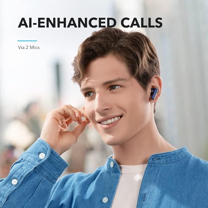Soundcore by Anker P20i True Wireless Earbuds 10mm Drivers with Big Bass Bluetooth 5.3 30H Long Playtime Water-Resistant 2 Mics for AI Clear Calls 22 Preset EQs Customization via App