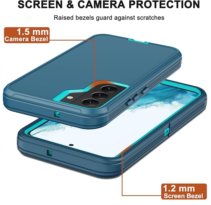 for Samsung Galaxy S22 Plus Case with Belt Clip Holster 2X Screen Protector [Military Grade Protection] Heavy Duty Full Body Shockproof Rugged Protective Cover for Samsung S22 Plus 5G Black