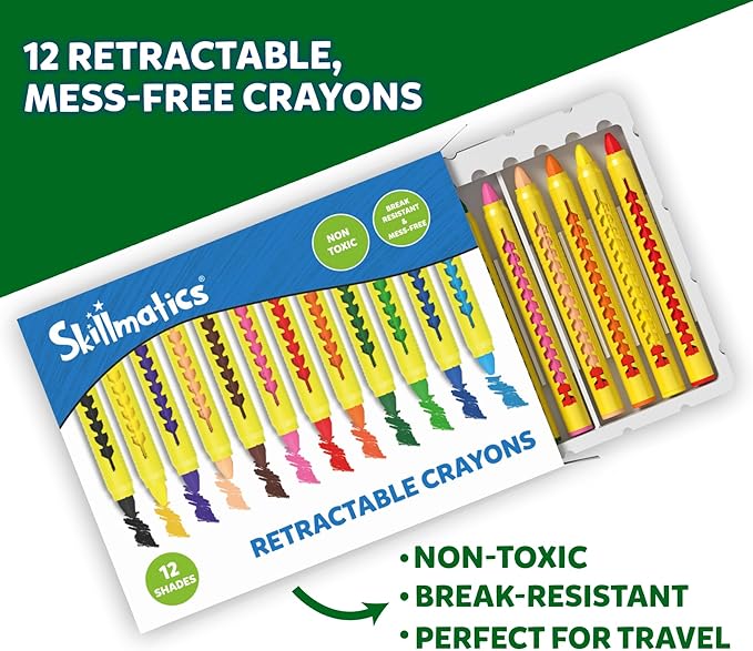 Skillmatics Color & Learn Activity Book – Learn 160+ Animals, 12 Retractable Mess-Free Crayons & 50 Pages, Educational Gift for Toddlers and Preschoolers Ages 3, 4, 5, 6