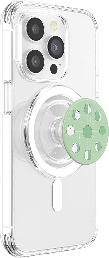 Frog Moon Phases in Aesthetic Light Green PopSockets Adhesive PopGrip