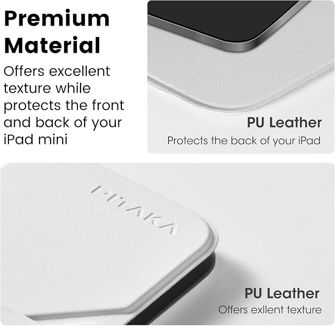 PITAKA for iPad mini A17 Pro Case 4 Intuitive Angles Folio2-Black | Portrait/Landscape Magnetic iPad mini 7 &amp iPad mini 6 Case with Pencil Holder Slim and Light iPad mini Case Auto Wake/Sleep