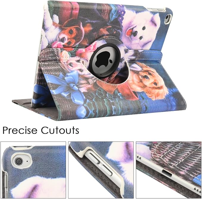 Case for iPad Air 1st Generation Models A1474 A1475A1476 360 Rotating Stand with Wake Up/Sleep Function Also for iPad 6th 5th Air2nd Generation 9.7 inch case (Art Flower)