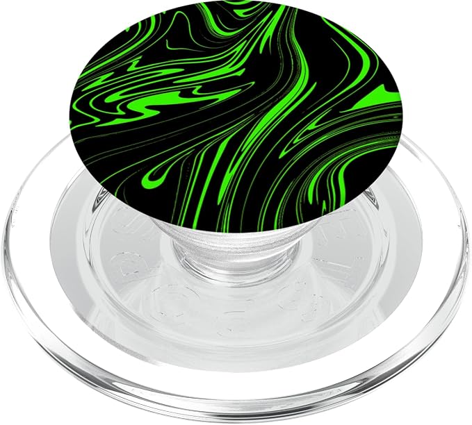 Green Black Modern Abstract Swirl Pattern Men Teen Boys PopSockets PopGrip for MagSafe