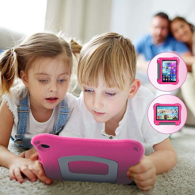 Tablet 10 Case and Cover for Kids Compatible 2023/2021 Model Not for iPad/Samsung/Onn Tab Ubearkk Anti Slip Shockproof CoverPink