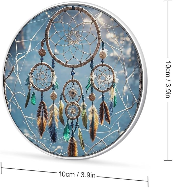 Dream Catcher Wireless Charger with Aluminum Alloy Frame Qi Certified Fast Wireless Charging Pad 10W Charging Station Portable Phone Charger for All Wireless Charging Phone