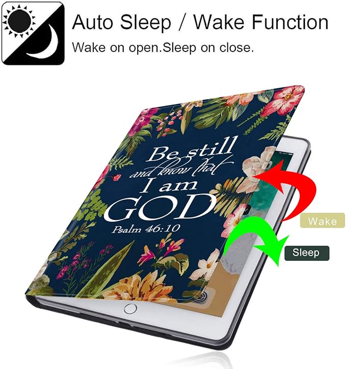 for Samsung Galaxy Tab A8 10.5 2022 Case and Coaster Set Adjustable Stand with Auto Sleep/Wake Shockproof Cover for Samsung Galaxy A8 10.5 Tablet SM-X200/X205/X207 Bible Verse Quotes Psalm 46:10