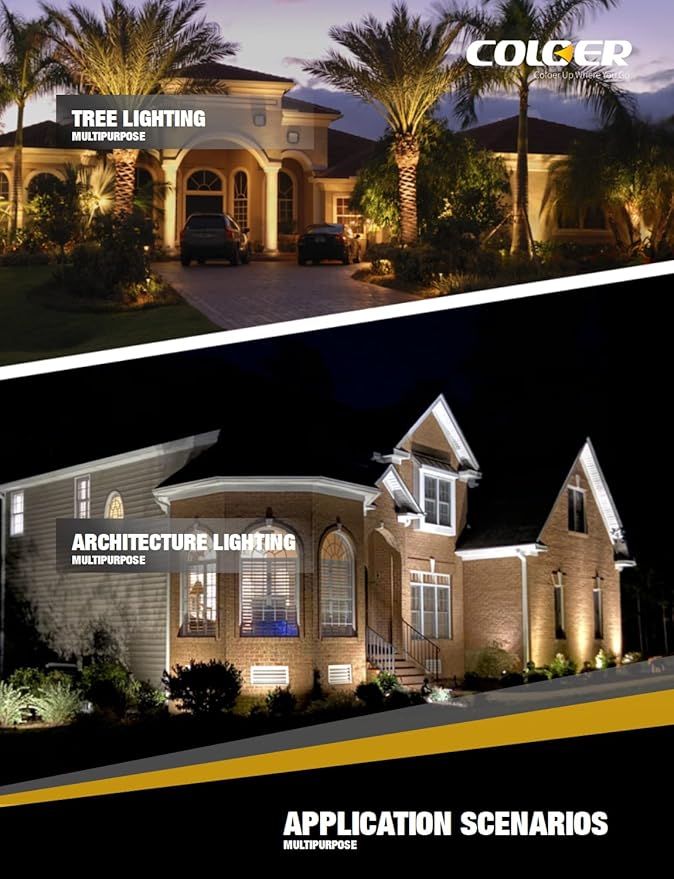 COLOER Die-cast Brass Landscape Spotlight 12-Pack Without Bulb,12V AC/DC Low Voltage Copper Outdoor Lighting with Ground Stake, Directional Garden Patio Spot Up Light (102B Copper Finish)