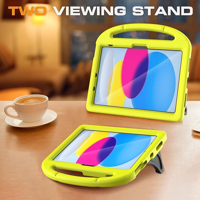 Kids Case for iPad (A16) 11th Generation 11 Inch 2025/iPad 10th Generation 10.9 Inch 2022 with Screen Protector and Pencil Holder Shockproof Handle Stand Cover for iPad 11/10 Gen Blue