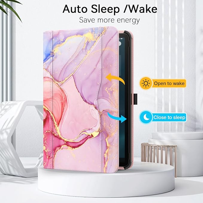OKP for Amazon Tablet 11 Case (13th Generation 2023 Release) [Multi-Angle] Stand Cover with Pocket Auto Wake/Sleep PU Leather Case for Amazon Tablet 11 (Marble Blue)
