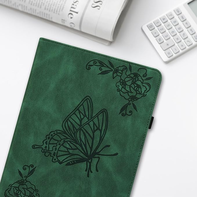 Dteck Wallet Case for Galaxy Tab S10+/S9+/S7 FE/S8+/S7 Plus 12.4 Tablet Premium PU Leather Folding Stand Auto Wake/Sleep Pen Holder Case with Hummingbirds