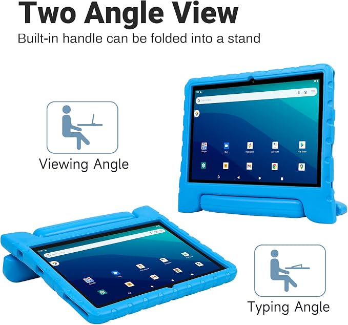 Kids Case for Onn 10.1 Tablet 2024 Gen 4(Model:100135925) ShockproofBlack | Lightweight EVA Foam Foldable Handle Stand Precise Cutouts Kid-Friendly For Daily Use