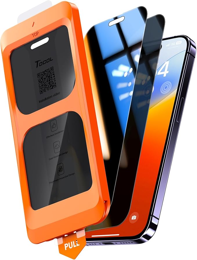TOCOL for iPhone Air Screen Protector 9H Hardness Military Grade Shatterproof HD Tempered Glass Full Coverage Easy Installation 2 Pack