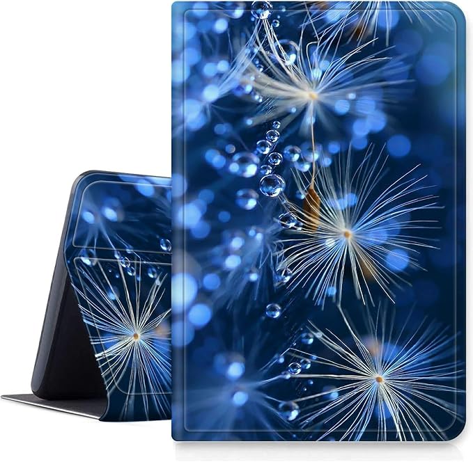 Case for Fire 7 Tablet &amp Fire 7 Kids (12th Gen 2022 Release) - Slim PU Leather Protective Smart Cover with Auto Sleep/Wake &amp Multi-Angle StandBlue Dandelion