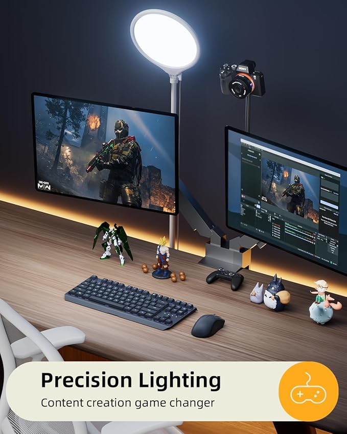 10.5" Ring Light with Stand and Phone Holder - 69" Tripod for iPhone with Light, Professional Led Ringlight for Video Recording/Make up/Streaming, Full Screen Light Ring for YouTube, Tiktok (White)