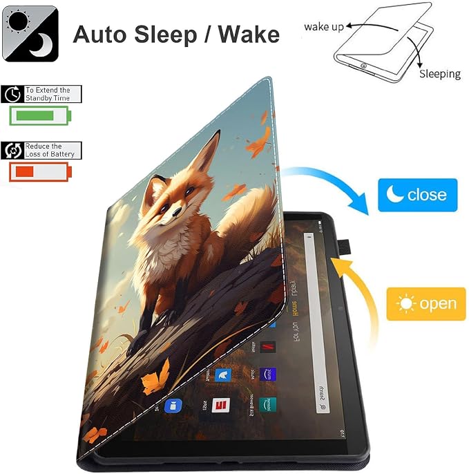 Case for Amazon Kindle Fire Max 11 Case (13th Gen 2023 Release) 11，Slim Fit Foldable Standing Cover Case with Auto Sleep/Wake for Fire 11 Max Tablet，Skull and Fire
