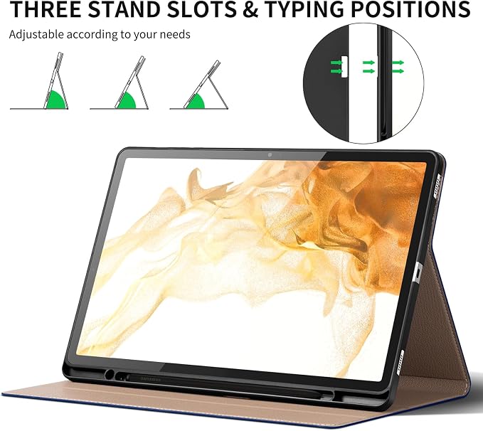 Case for Samsung Galaxy Tab S10 Lite/S10 FE/S9 FE/S9 10.9/11 | Microfiber Leather Protective Cover with S Pen HolderSmart Folio Auto Sleep/WakeAdjustable StandShockproofSlimBlack