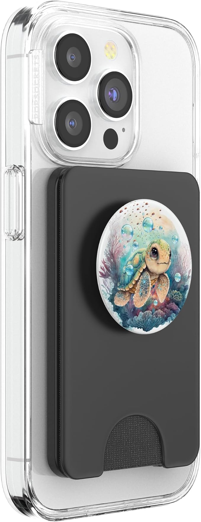 Cute Kawaii Baby Sea Turtle in The Ocean PopSockets Adhesive PopGrip