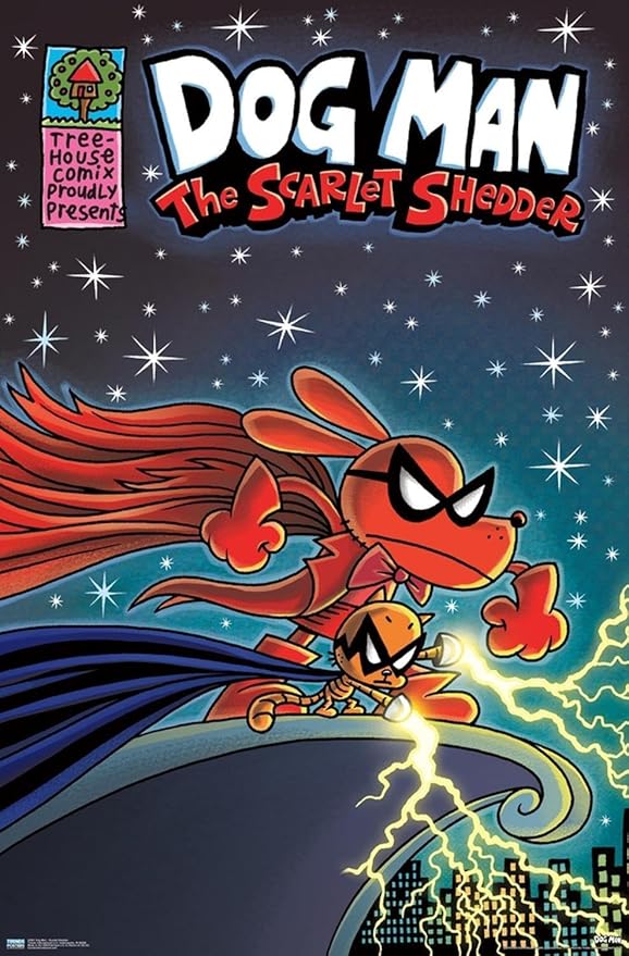 Dog Man - The Scarlet Shedder Wall Poster, 19L" x 13W", Premium Unframed Version