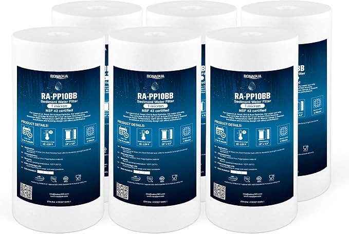 Ronaqua 10" x 4.5" Big Sediment Replacement Water Filter Cartridge, 1 Micron
