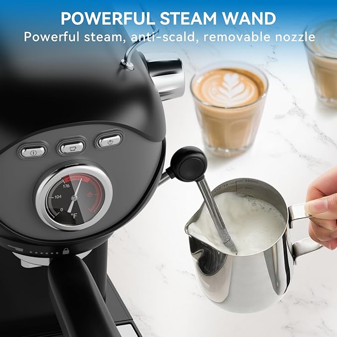 XIXUBX Espresso Machine, Compact Espresso Maker with Milk Frother