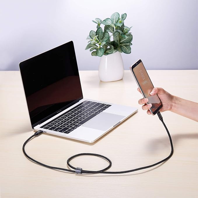 Works Professional Dual PDUSB-C PDUSB-C for TCL 20 R 5G Cable Gen2 USB 3.1 with 100W +10Gbps Quick Charge Data Speeds. (1.2M4Ft)