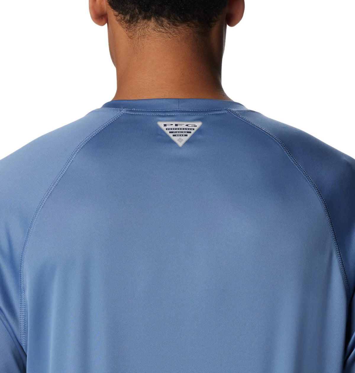Columbia Men's Terminal Tackle Long Sleeve Shirt, Bluestone/Collegiate Navy Logo, Large Tall