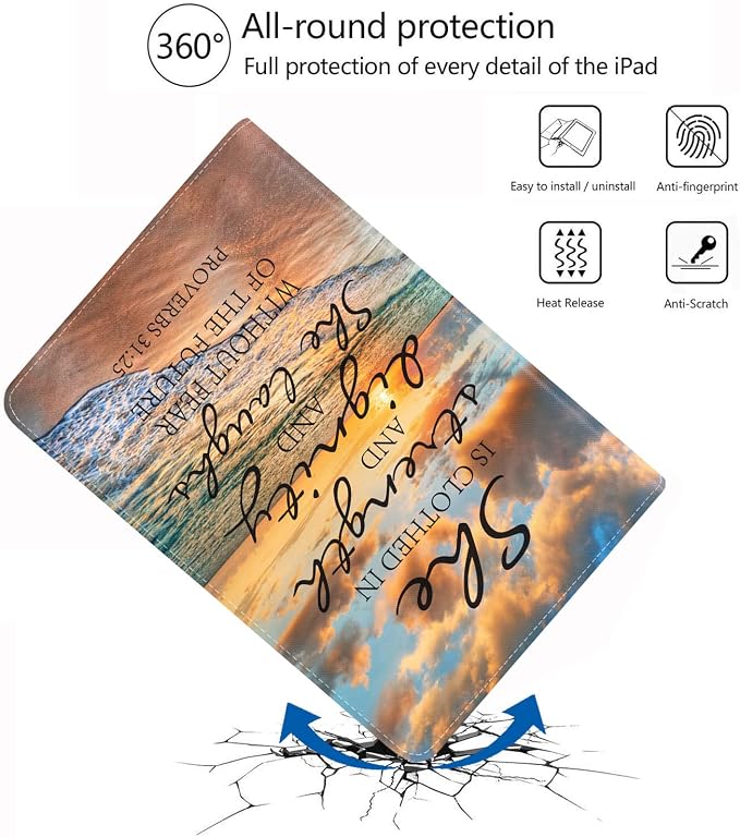Case for Samsung Galaxy Tab S10 Lite 10.9/ S10 FE 10.9/ S9 FE 10.9/ S9 11 Protective Leather Case Adjustable Stand Auto Wake/Sleep Smart Case - Bible Verse Jeremiah 29:11