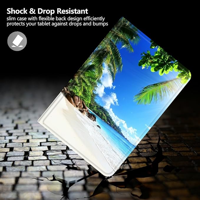 Case for Amazon Fire 7 Tablet 2019/2017 Release 9th/7th Generation PU Leather Smart Protective Cover with Auto Sleep/Wake for Fire 7 2019Beautiful Sunset