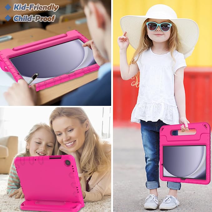 LTROP Shockproof Lightweight Convertible Handle Stand Case for Samsung Galaxy Tab A11 Plus 2025 / A9 Plus 11 Inch 2023 with Built-in Screen Protector Galaxy Tab A11+ / A9+ Case for Kids Black