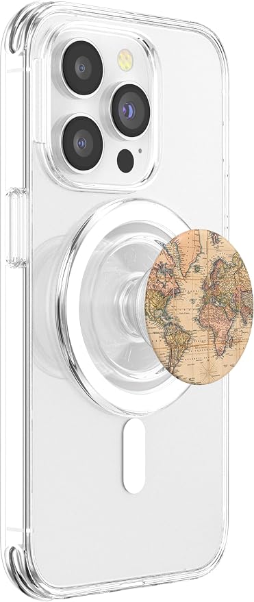 Vintage Travel World Map Design Travel Globe Background PopSockets Adhesive PopGrip