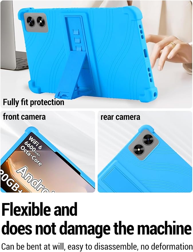 for SHARECLOUD P10_T (10.1 Inch) Android 16 Tablet Protective case ZBAGUG Shockproof Lightweight Silicone Protective Cover with Stand Child-Friendly Protection Easy to Clean Design Black.