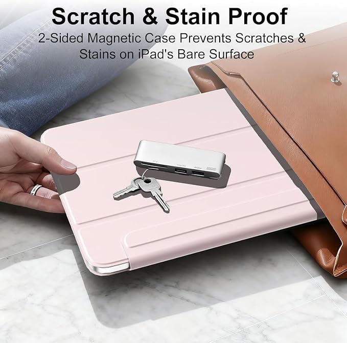 JKSML Dynamic Folio Case for iPad Air M4/M3/M2 11 &amp Air 4th/5th Gen 10.9 Detachable Pencil Holder 20+ Multi-Angle Origami Cover Slim &amp Ergonomic &amp Powerful Magnetic - Black