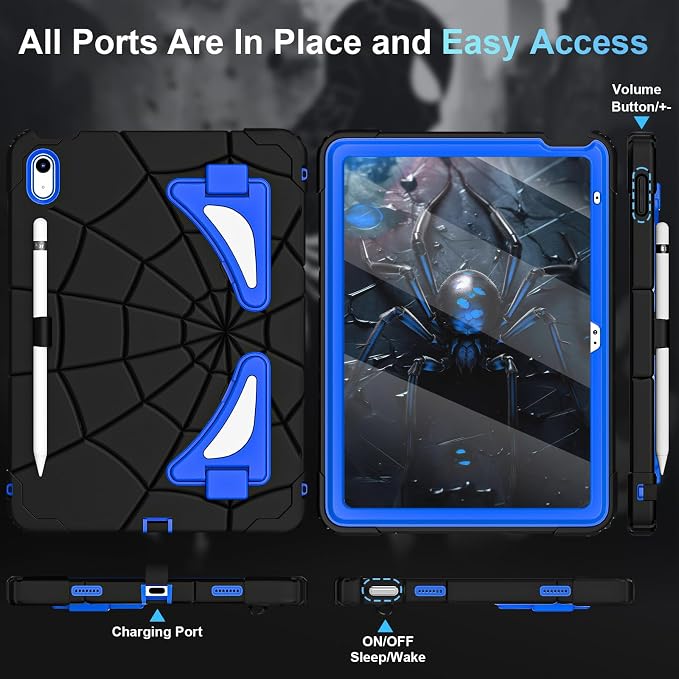 Auizotl Case for iPad (A16) 11'' 11th/10th Generation 10.9'' 2025/2022iPad Case 10th Generation with Screen ProtectorHeavy Duty Shockproof Cover for i Pad 11.0/10.9 InchBlack