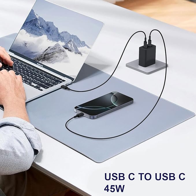 45W USB C Super Fast Charger35W+10W Dual Type C Port Charger Block with 4FT+6FT Type C Charger Cablefor Samsung Galaxy S25/S24/S23/S22/S21/i Phone 17/16/15