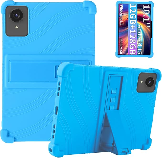 Case for ECOPAD T30 10.1-Inch Tablet – Shockproof Silicone Protective Cover with Kickstand Drop-Resistant Business Style (Black)