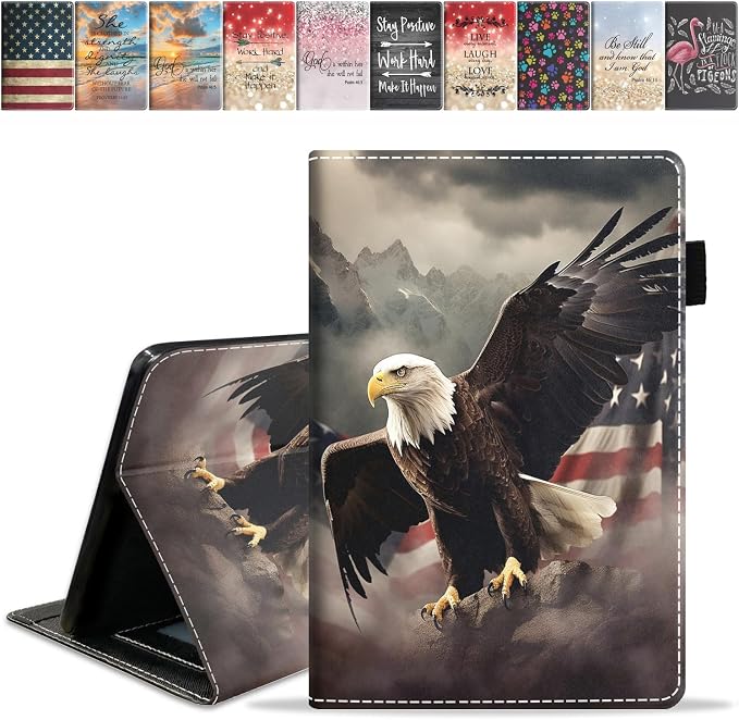 Case for Amazon Kindle Fire HD 8/Fire HD 8 Plus Tablet (12th/10th Generation 2024/2022/2020 Release) Slim PU Leather Cover with Card Slot &amp Auto Wake/Sleep African American Women