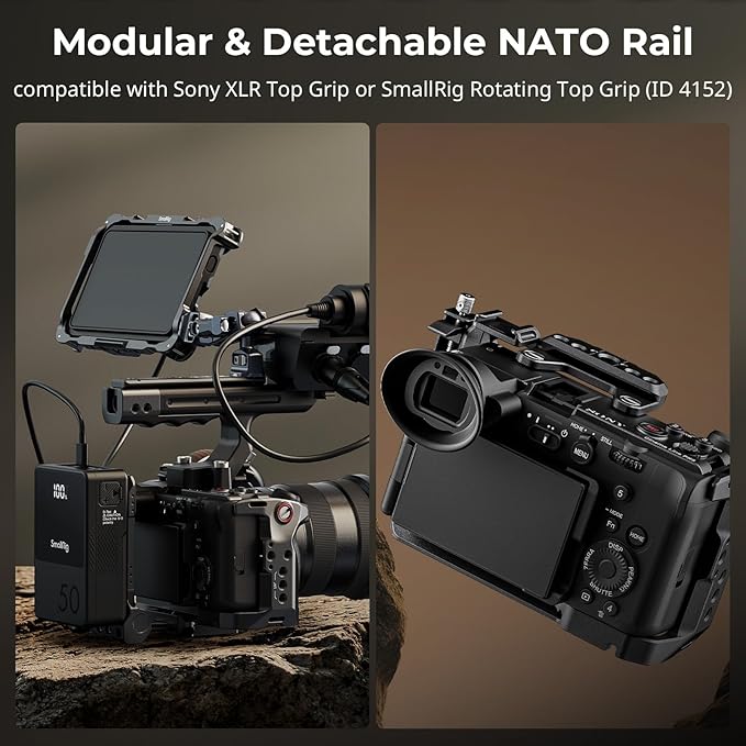 SMALLRIG Cage Kit for Sony FX2, with V-Mount Plate, Top Handle, HDMI Clamp, and Wrist Strap, Built-in Multiple Expansion Interfaces, Advanced Rig for Sony FX2-5590