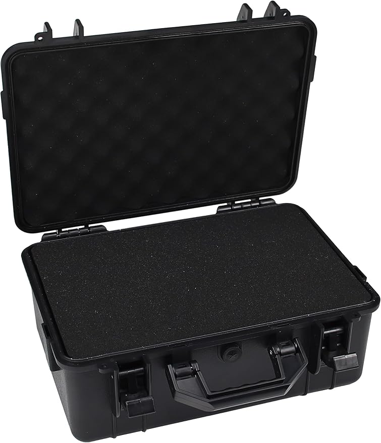 Camera Hard Case with Foam Protective Case Hard Shell Cases for Electronics Camera Large Travel Equipment Cases Waterproof Storage Box, 15" L x 10" W x 6" H