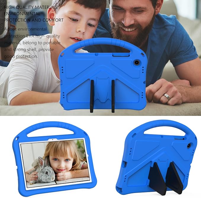 Galaxy Tab A9+ Case Kids Friendly EVA Rubber Stand Handle Grip Shockproof Protective Lightweight Cute Case Cover for Galaxy Tab A9 Plus 11 SM-X210 X215 X217 - Black
