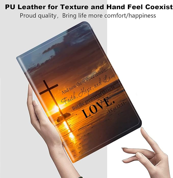 for Samsung Galaxy Tab A8 10.5 2022 Case and Coaster Set Adjustable Stand with Auto Sleep/Wake Shockproof Cover for Samsung Galaxy A8 10.5 Tablet SM-X200/X205/X207 Bible Verse Quotes Psalm 46:10