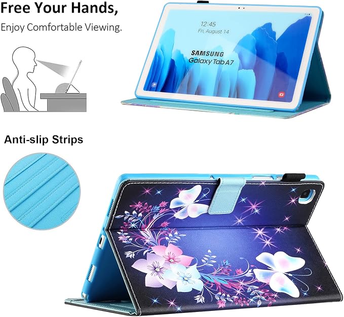 Fancity Case for Samsung Galaxy Tab A7 10.4 inch 2020 SM-T500/T505/T507 | Flexible PU Leather Case with Adjustable Standing Auto Sleep/Wake Card Slots &amp Pencil Holder for Galaxy Tab A7  Butter