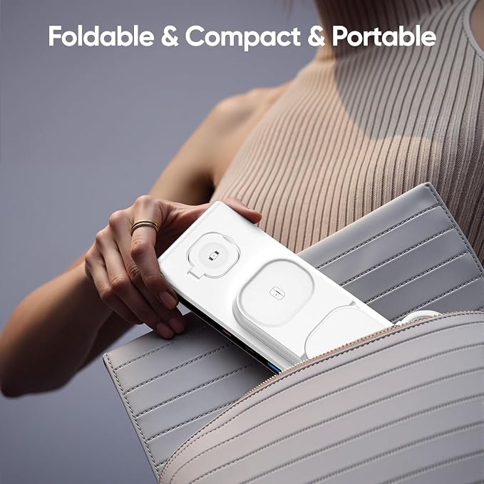 7-in-1 Wireless Charging Station for Apple Devices ACOZVIN Magnetic Wireless Charger &amp4 USB Ports(PD65W USB-C) 5FT Cord Flat Plug Foldable Charger Stand for MacBookiPhone 16/15/14 iWatch &amp