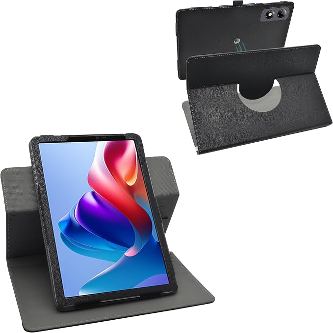 LiuShan Compatible with Bpad Mini SE caseZuleisy E8A case360 Degree Rotation Stand PU Cover for Bpad Mini SE/Robtomp M87QF68L/Blackview Link 2/Zuleisy E8A/Phatom E8A/HAOVM M8 8.7 Inch TabletBlack