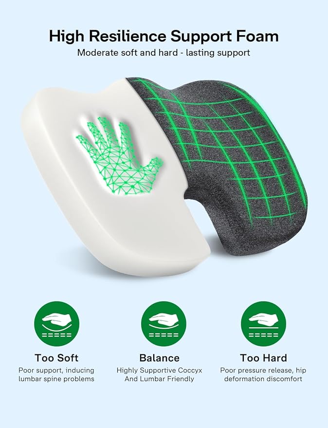 Medisana Gel Wheelchair Cushions for Pain Relief, GC 100B Seat Cushion for Tailbone, Sciatica, Back & Hip Support and Pressure Sore, Ergonomic Office Chair Cushion for for Seniors and Adults