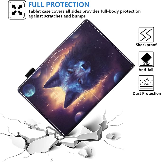 Case for Amazon Kindle Fire HD 10 Tablet (10.1 inch 9th/7th Generation 2019/2017 Release) Slim PU Leather Stand Folio Cover with Auto Wake Sleep Abstract Paint Butterfly