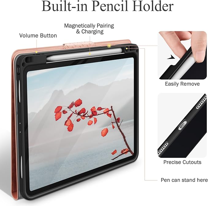 auaua Case for iPad Pro 11 inch (4th 3rd 2nd &amp 1st Gen) with Pencil Holder Auto Sleep/Wake PU Leather (Brown)