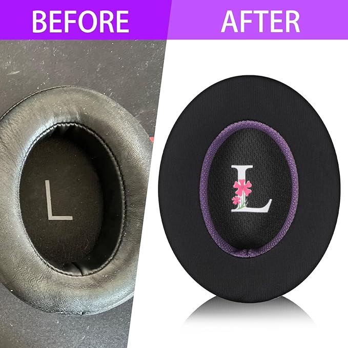 Magic Ice Gel Replacement Earpads for SENNHEISER MOMENTUM3 - Black/Purple, Comfortable & Durable