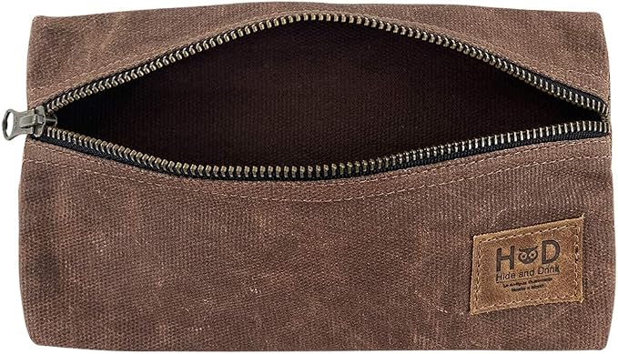 Hide &amp Drink All Purpose Utility &amp Charger Case for MacBook iPad &amp Laptop Handmade from Waxed Canvas (Charcoal Black)