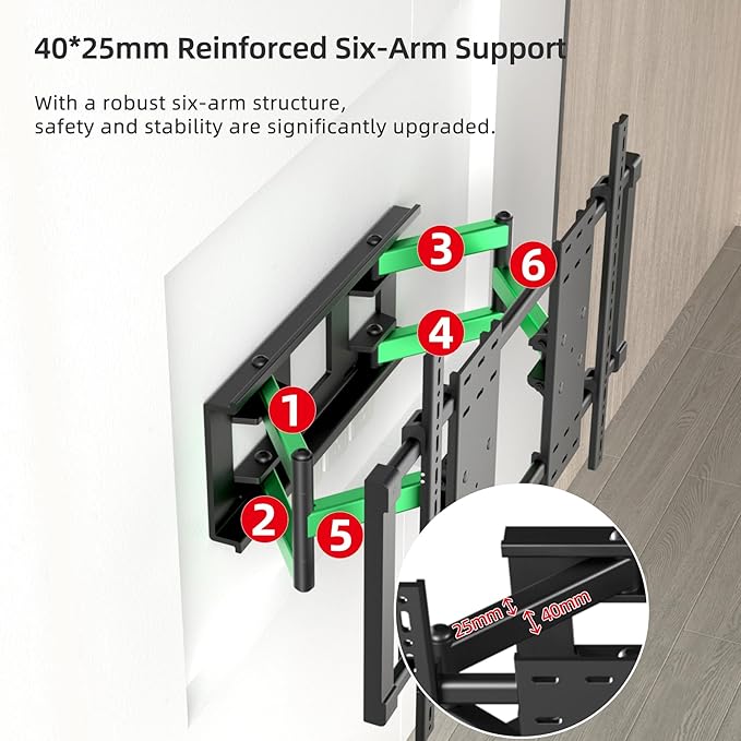 HILLPORT 98 100 110 TV Wall Mount 120 130 inch Full Motion Ultrathin Bracket Large Screen Heavy Duty Swivel Tilt Adjustable Articulating Stand Vesa 1000x600mm Load 330 Lbs DY1100